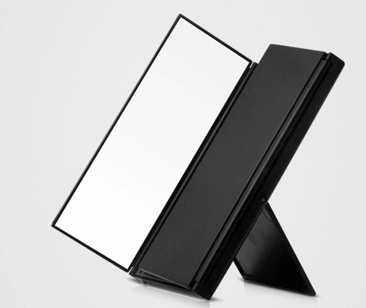 Portable Travel LED Tri-Fold Mirror with Light