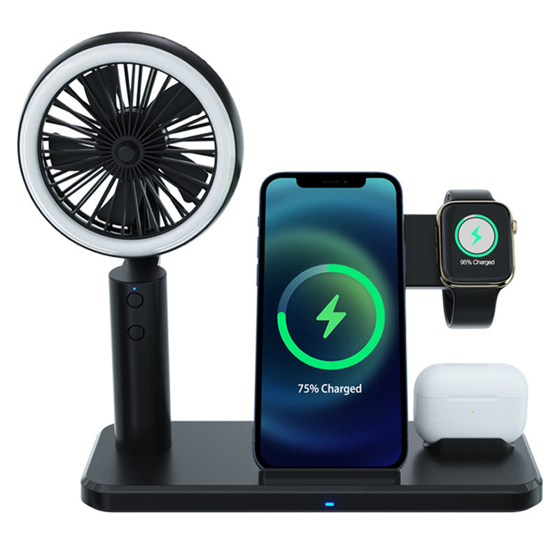 Portable Foldable Mini Fan with Wireless Charger - Phone Watch Headset