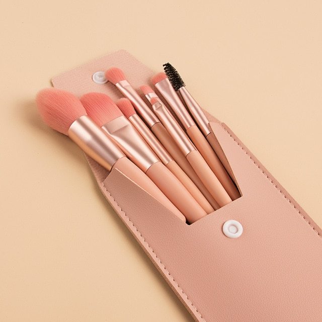 Travel-Size Mini Makeup 8-Brush Beauty Set