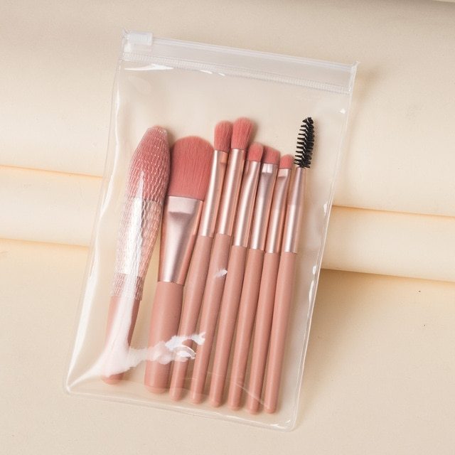 Travel-Size Mini Makeup 8-Brush Beauty Set