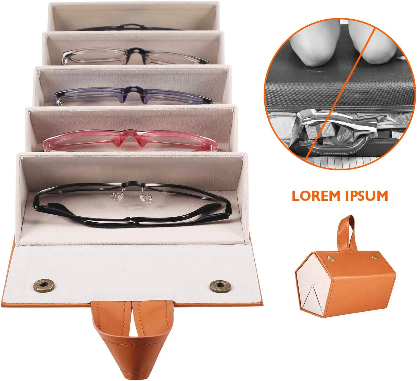 Travel Sunglasses Organizers Sunglasses Travel Case Sunglass Travel Case for Multiple Pairs(4 Slot,5 or 6 Slots)