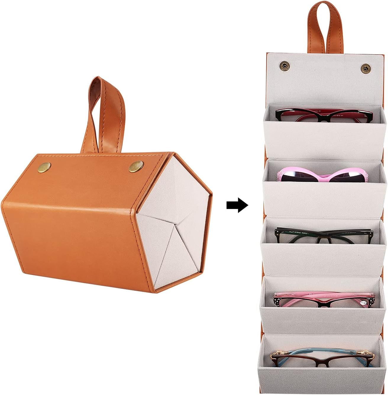 Travel Sunglasses Organizers Sunglasses Travel Case Sunglass Travel Case for Multiple Pairs(4 Slot,5 or 6 Slots)