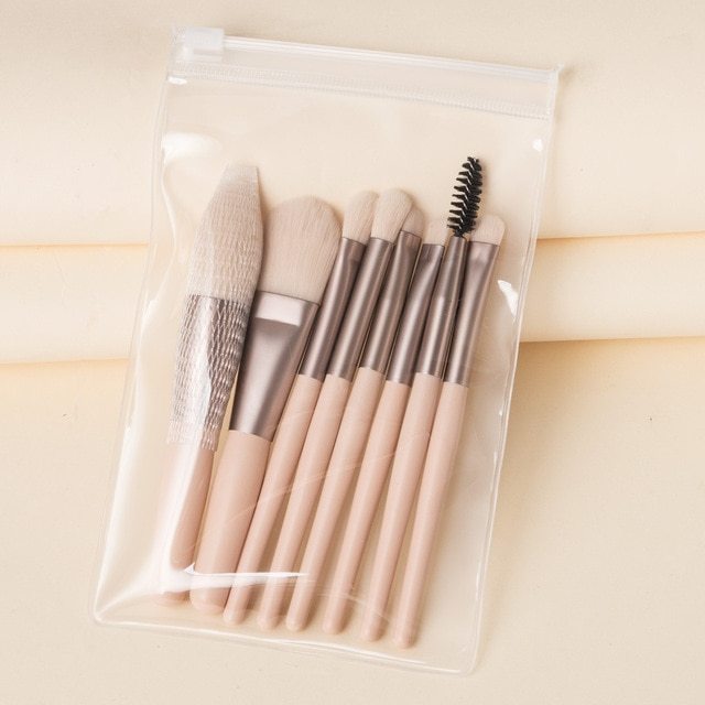 Travel-Size Mini Makeup 8-Brush Beauty Set