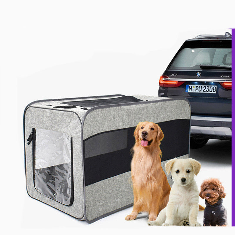 Pet Travel Foldable Fabric Carrier/Cage with Safety Strap