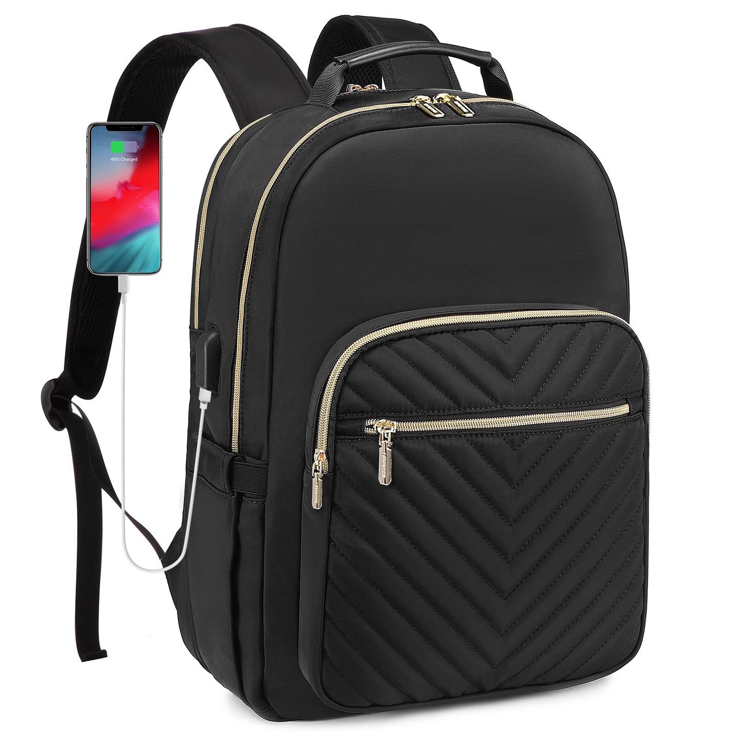 Women Large-Sized Laptop Backpack-Carry On with Charging Port