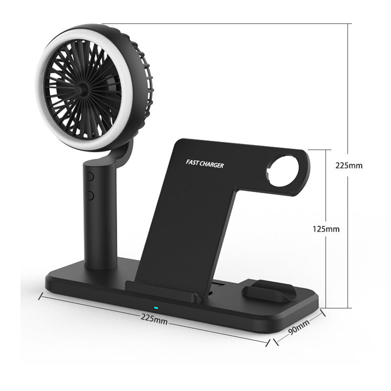 Portable Foldable Mini Fan with Wireless Charger - Phone Watch Headset